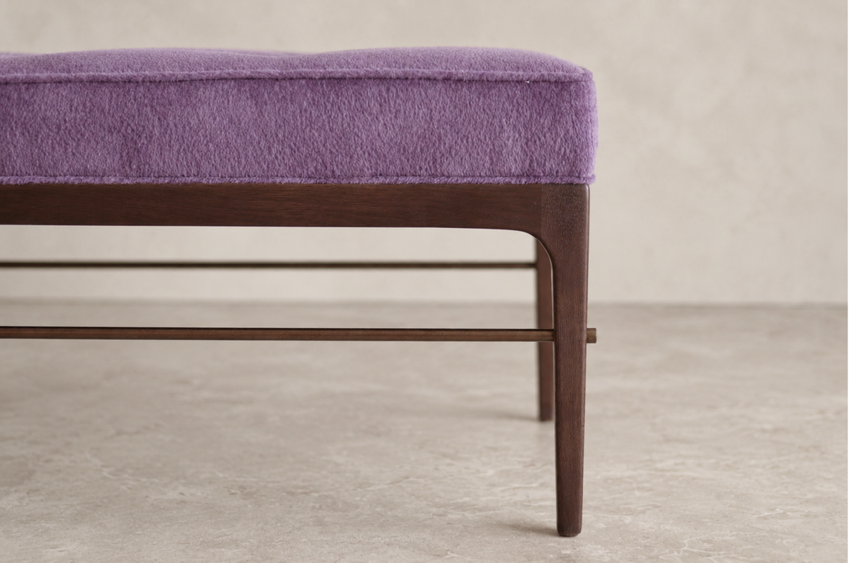 Linear Bench in Mohair — Floor Sample | Ready to Ship