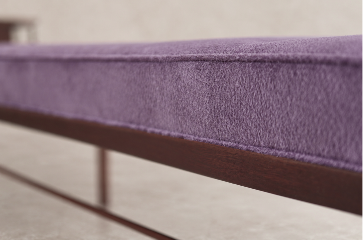 Linear Bench in Mohair — Floor Sample | Ready to Ship