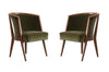 Harold Schwartz Lounge Chairs in Olive Velvet, C. 1950s