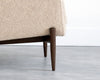 Set of MCM Sculptural Walnut Tripod Lounge Chairs in Bouclé, C. 1950s