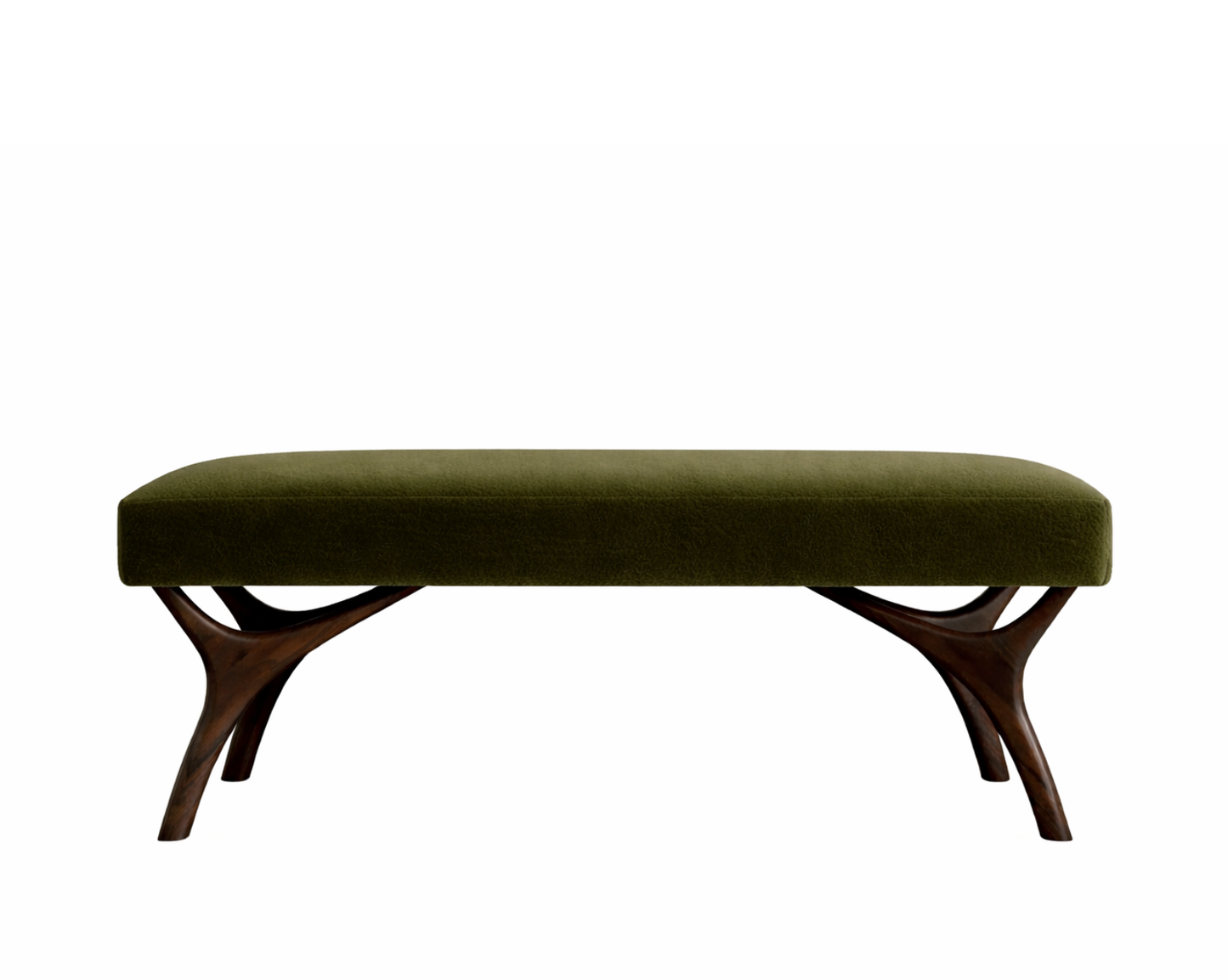 Crescent Bench Series 48 in Dark Walnut