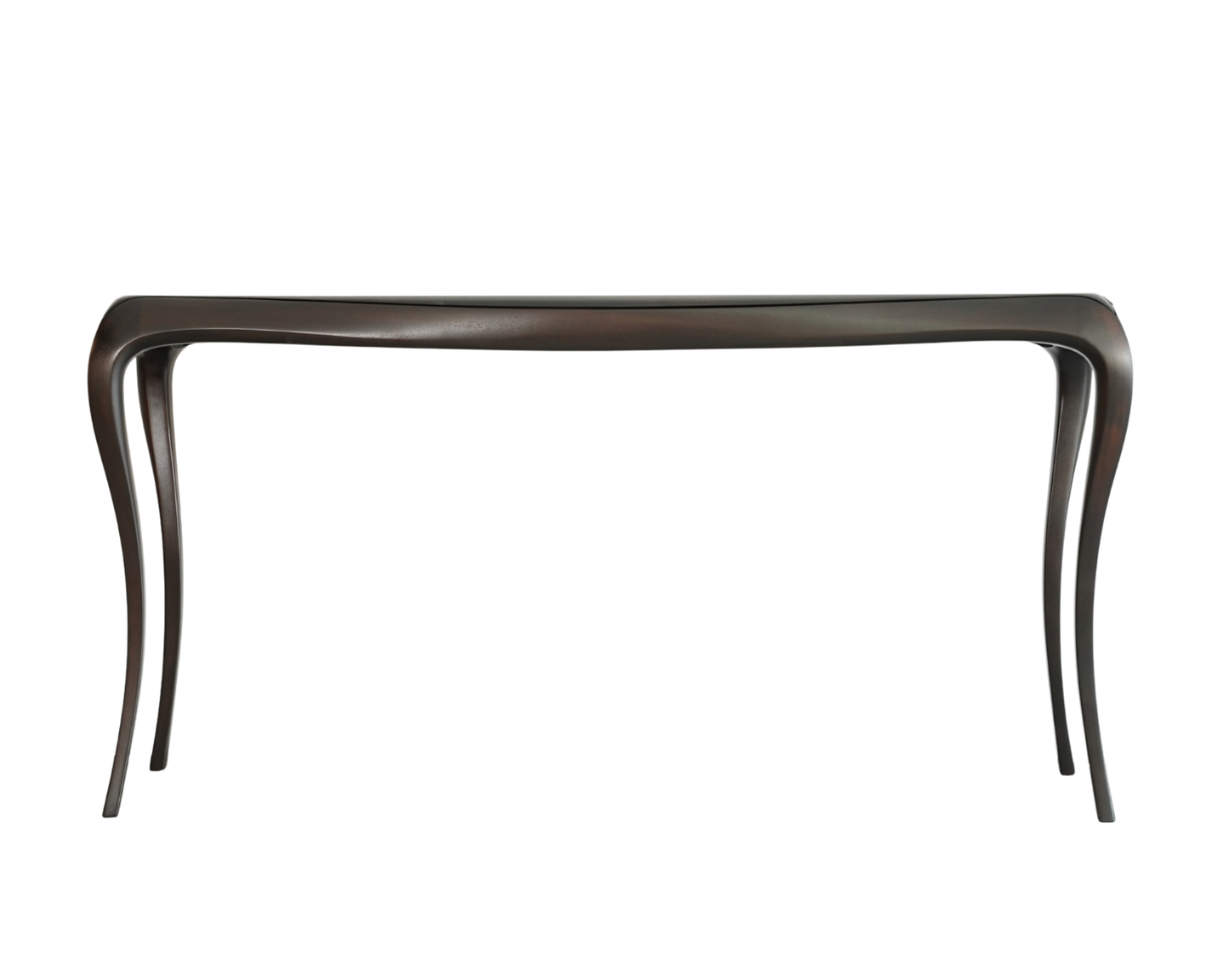 Sculpted Sapele Mahogany Console Table in Espresso, 1960s