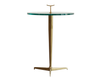 Italian Brass & Glass Side Table in the Style of Gio Ponti