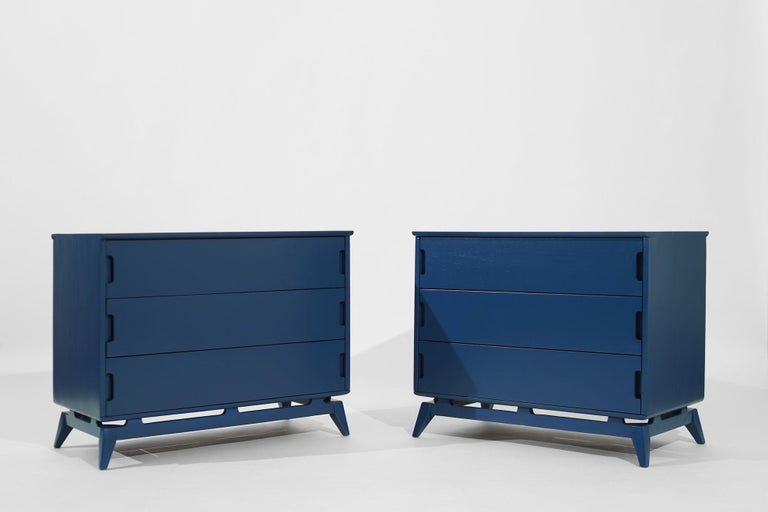 Royal Blue MCM Chests of Drawers, C. 1950s