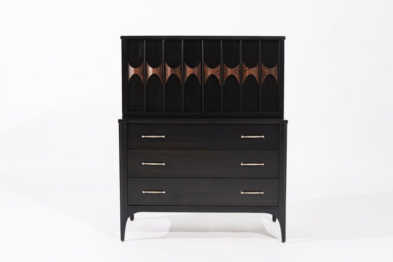 Kent Coffey Perspecta Collection Walnut and Rosewood Chest of Drawers, C. 1950s