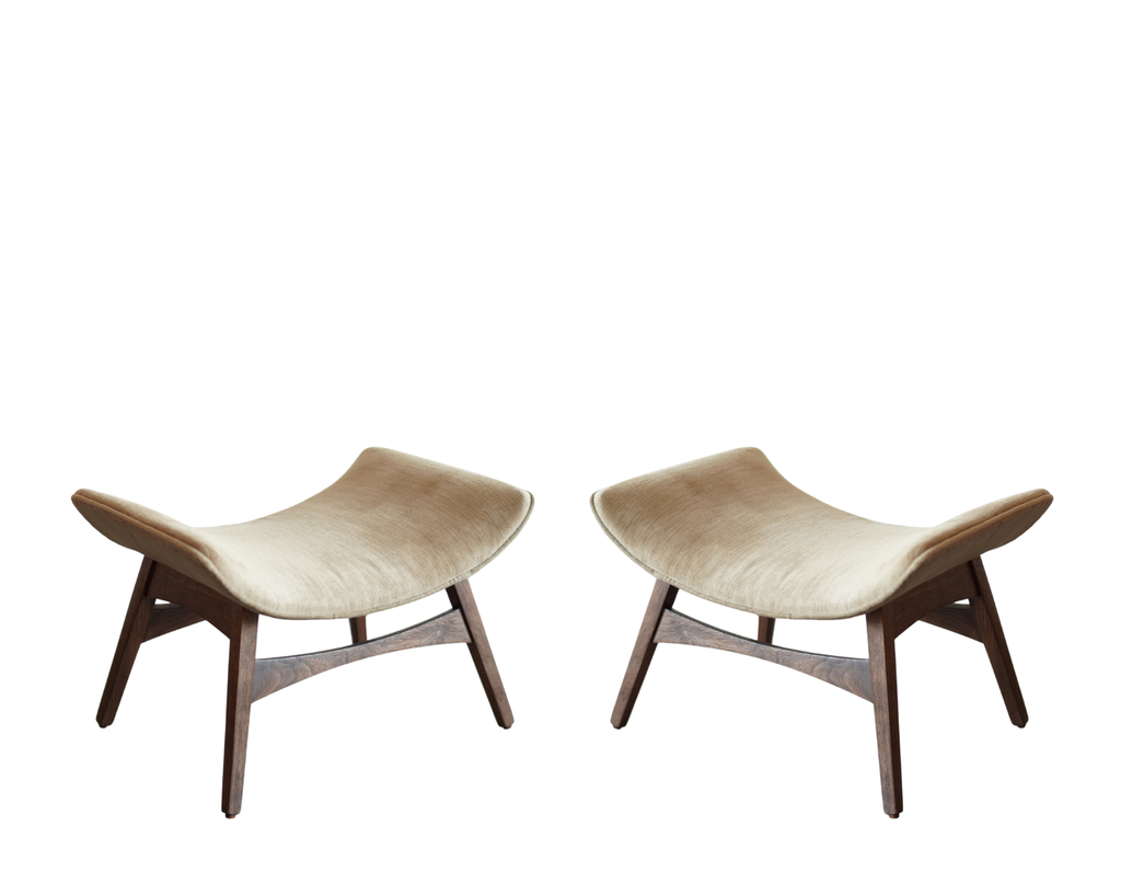 Curved Walnut Stools by Mel Abitz, C. 1960s – Stamford Modern