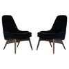 Set of Slipper Chairs by Adrian Pearsall in Navy Mohair, 1950s
