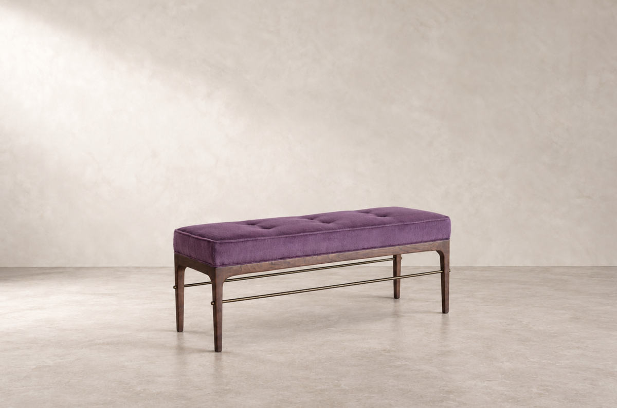 Linear Bench in Mohair — Floor Sample | Ready to Ship