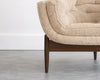 Set of MCM Sculptural Walnut Tripod Lounge Chairs in Bouclé, C. 1950s
