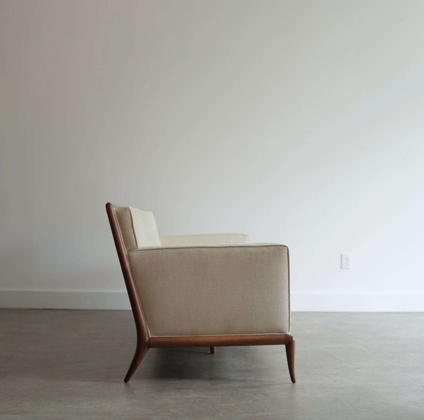 T.H. Robsjohn-Gibbings Walnut Framework Sofa, C. 1950s