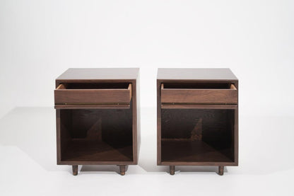 Set of Minimalist Walnut End Tables, C. 1950s