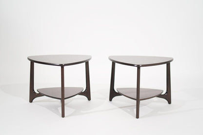 Refined Set of Sculpted Walnut End Tables, C. 1950s