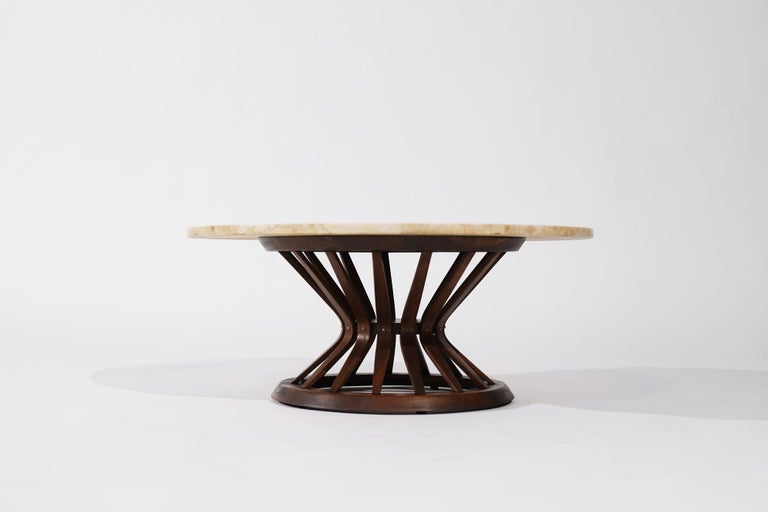 Sheaf of Wheat Travertine Top Coffee Table by Edward Wormley, C. 1950s