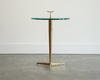 Italian Brass & Glass Side Table in the Style of Gio Ponti