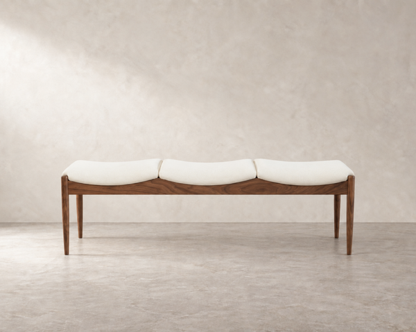 Wave III Bench — Natural Walnut Floor Sample | Ready to Ship
