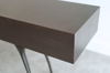 Crescent Console Table in Dark Walnut and Bronze
