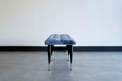 Sculptural MCM Ebonized Mahogany Bench, C. 1950s