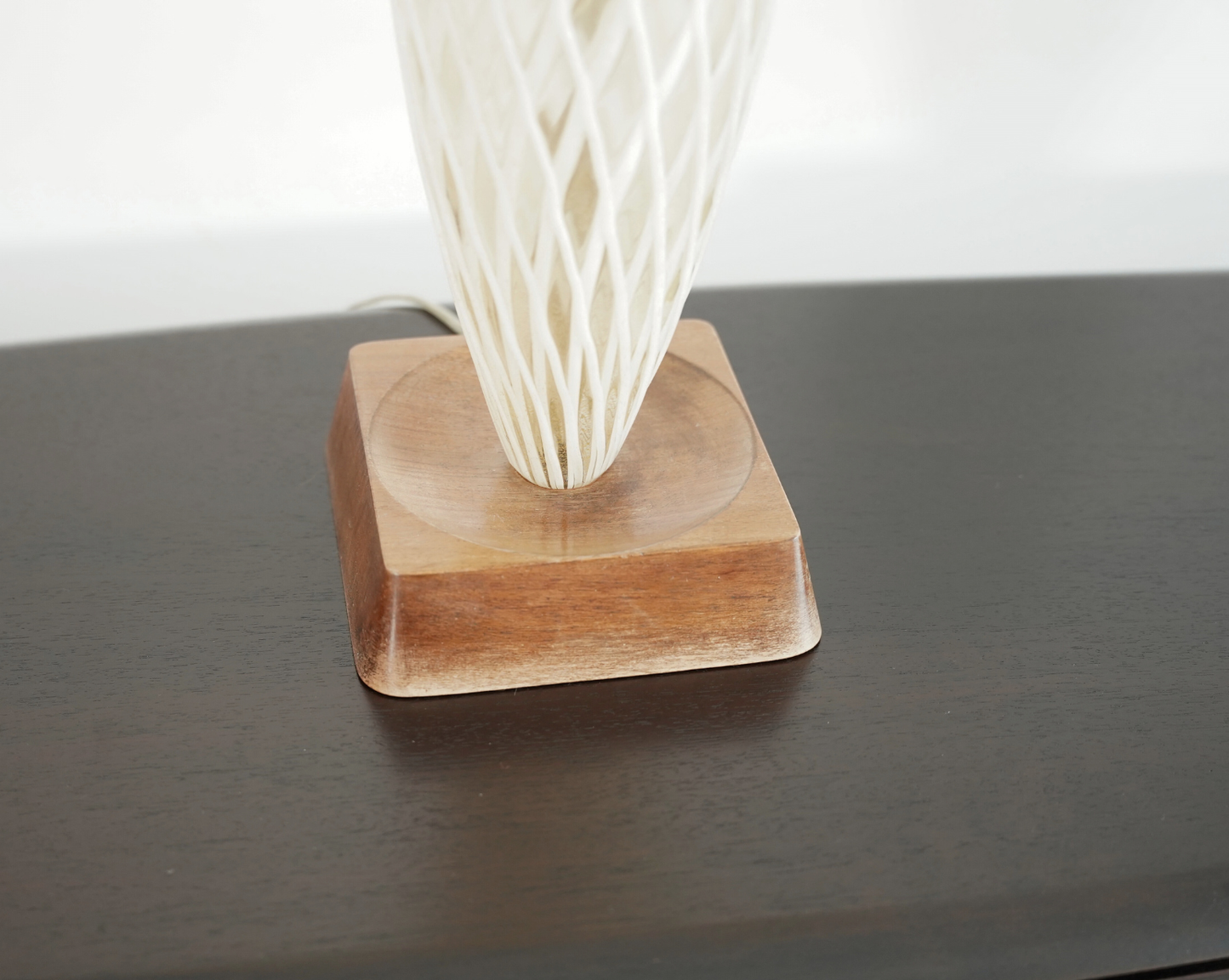 Pair of Murano Glass Table Lamps on Walnut Bases, Italy, 1960s