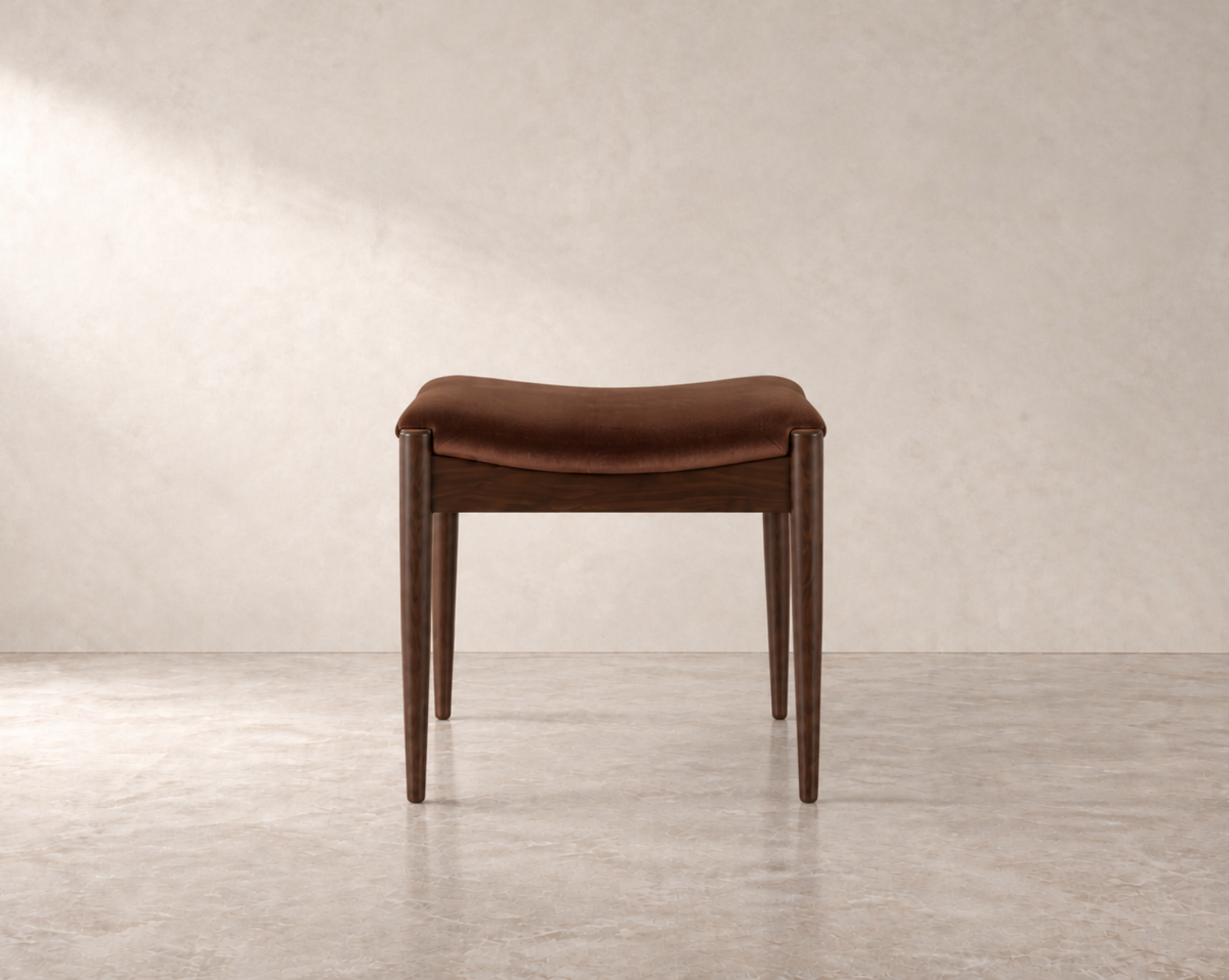 Wave Stool — Espresso Walnut Floor Sample | Ready to Ship
