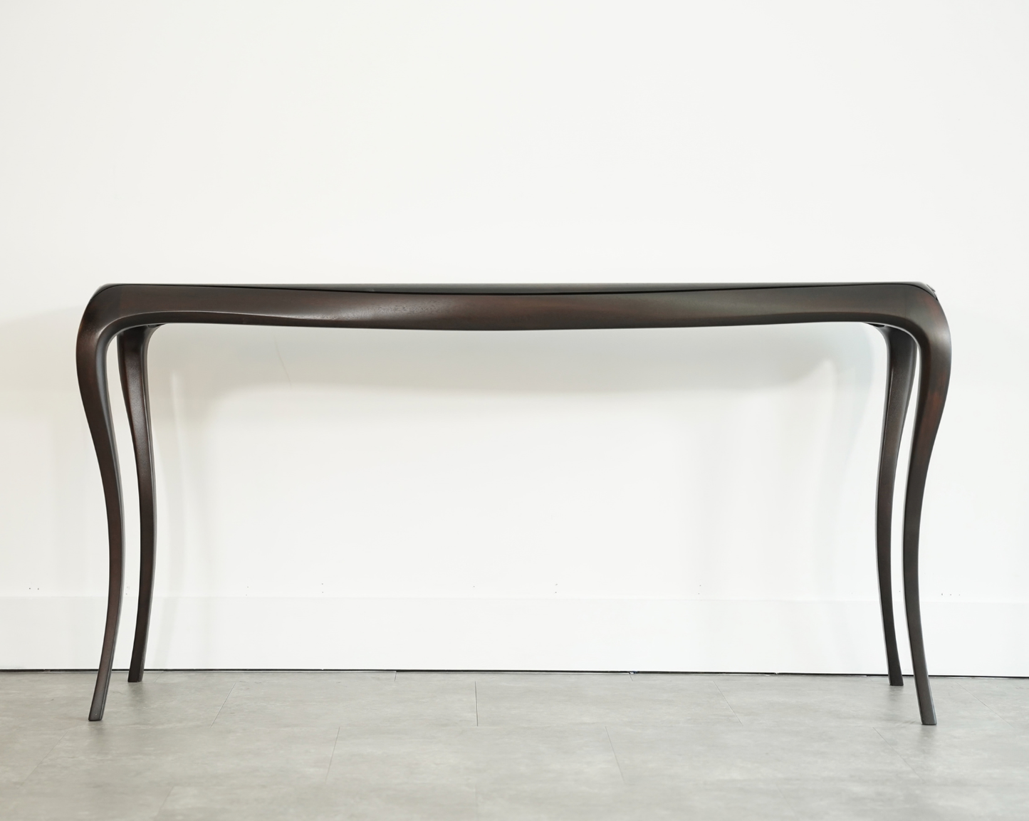 Sculpted Sapele Mahogany Console Table in Espresso, 1960s