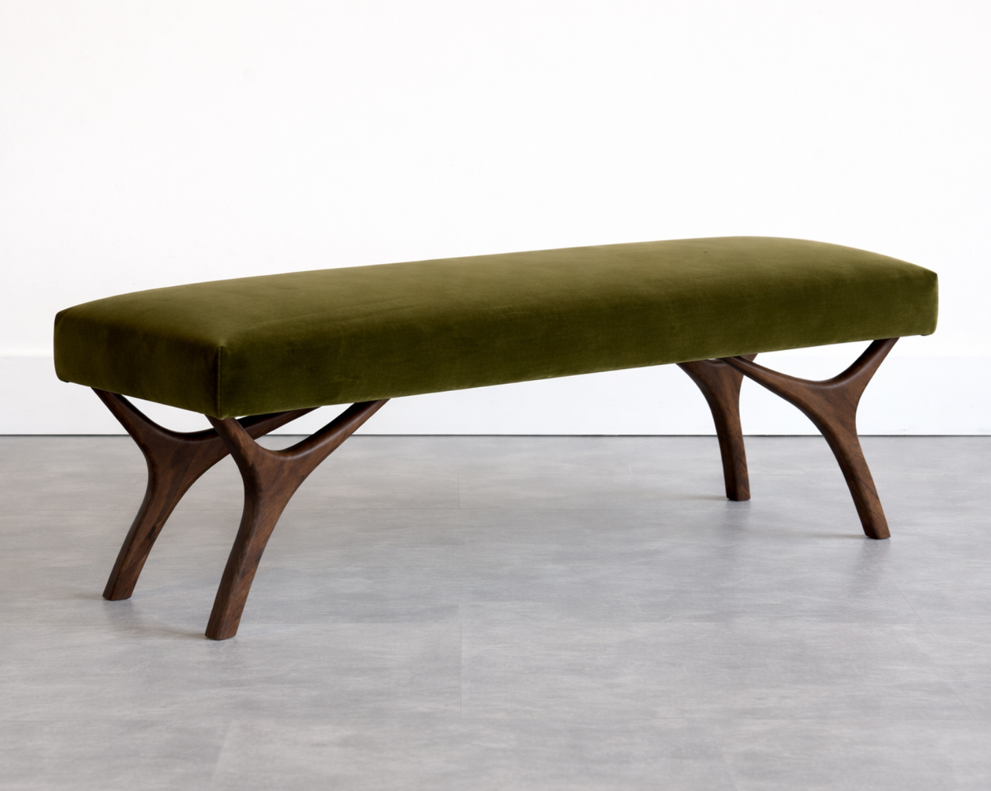 Crescent Bench Series 48 in Dark Walnut