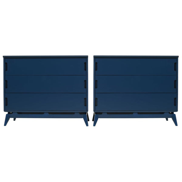 Royal Blue MCM Chests of Drawers, C. 1950s
