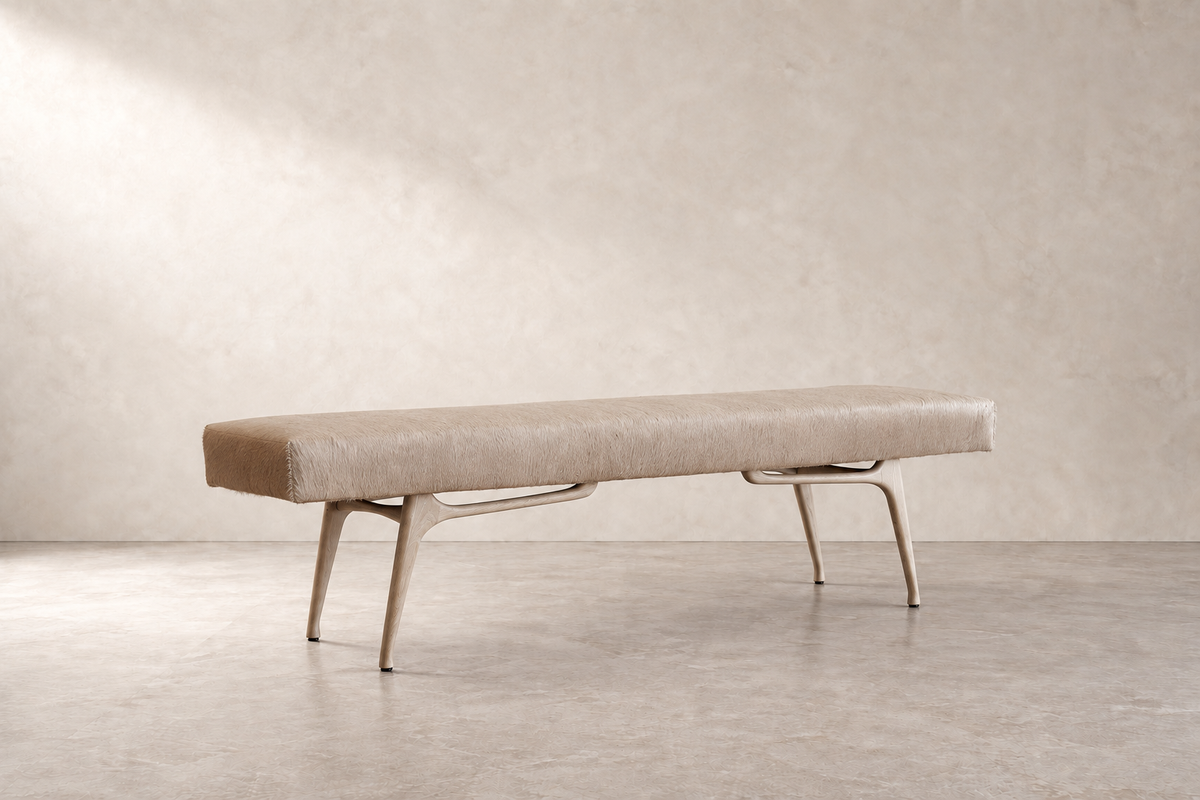 Sculptural ICO Bench Series 72 in White Oak