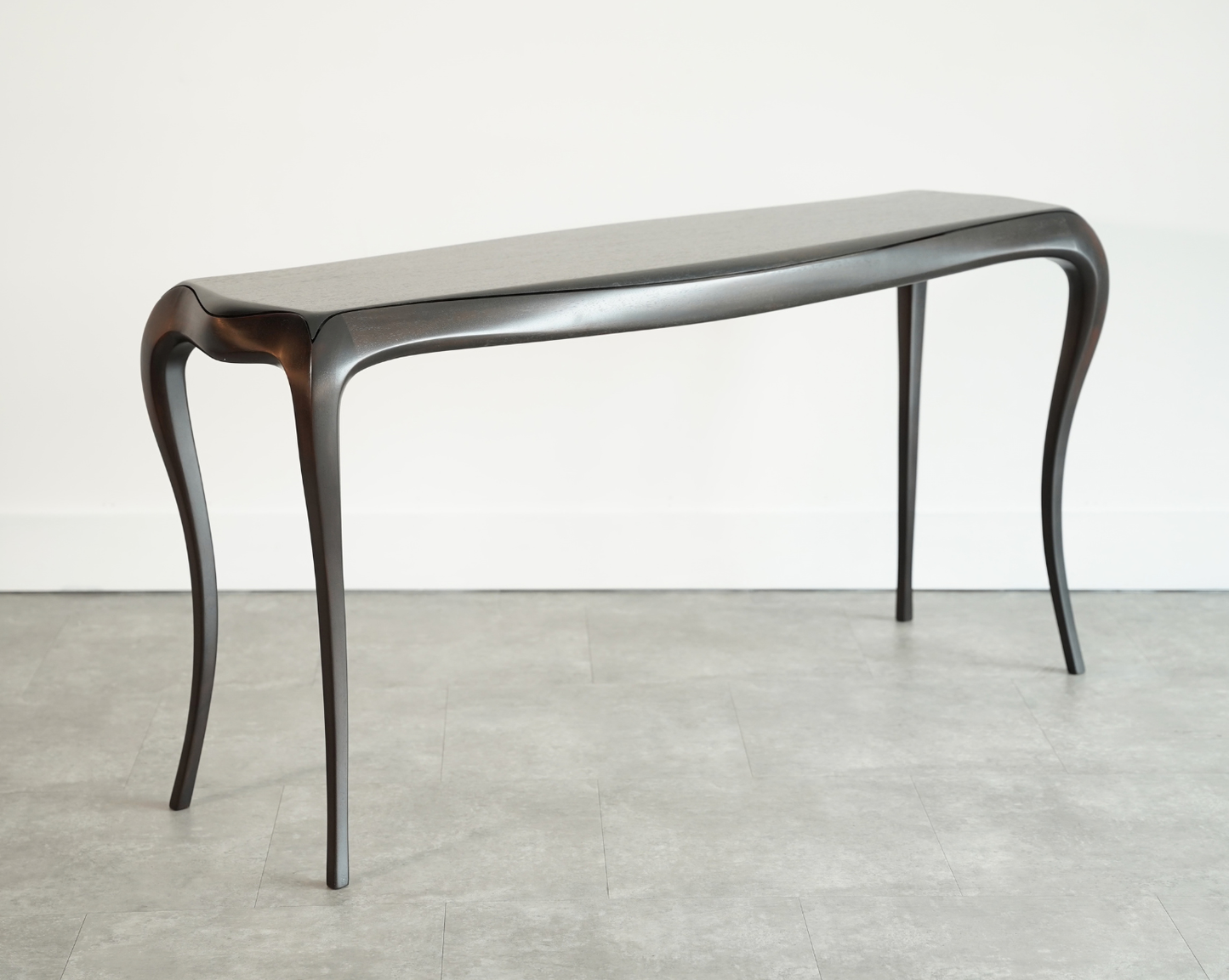 Sculpted Sapele Mahogany Console Table in Espresso, 1960s