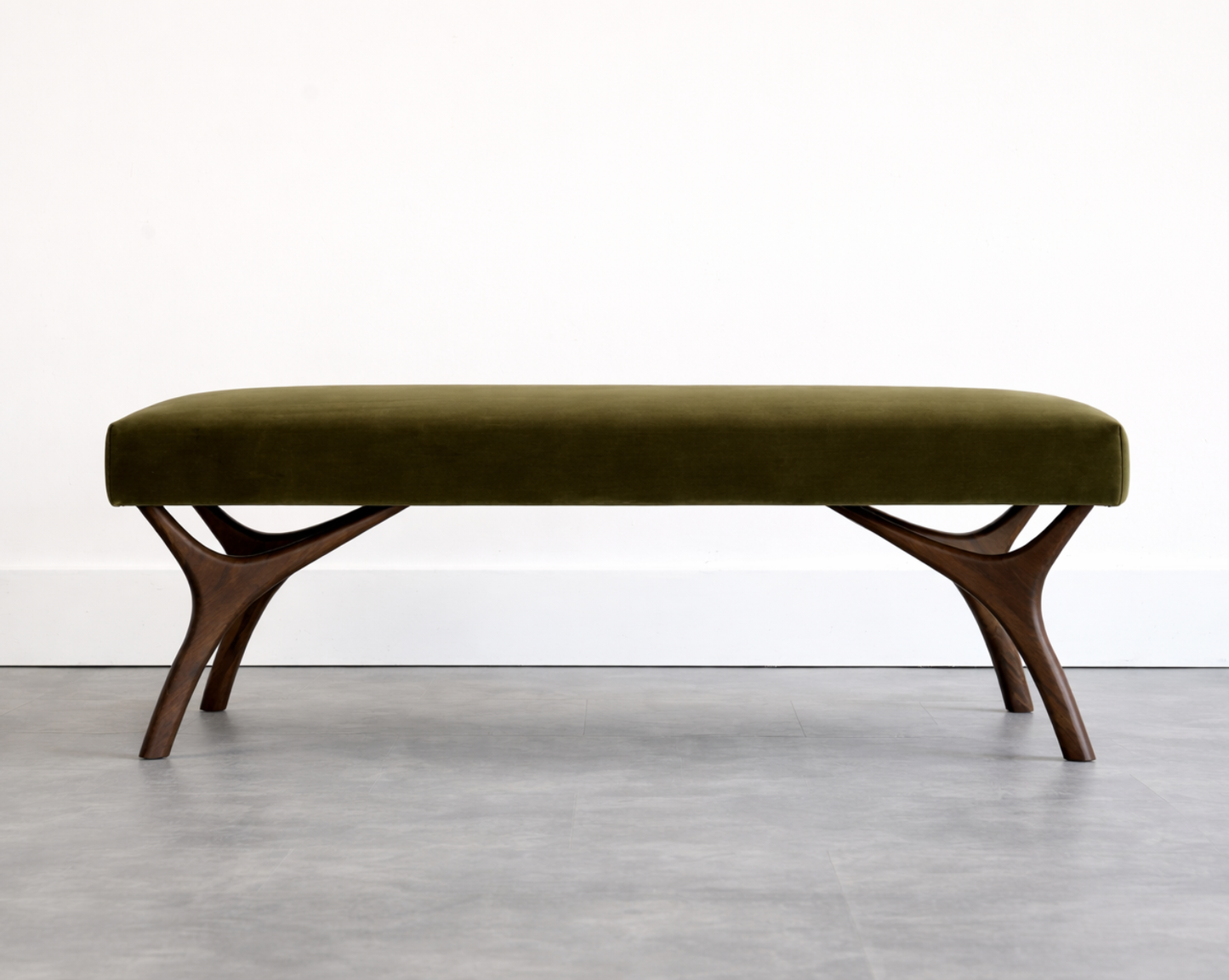 Crescent Bench Series 48 in Dark Walnut