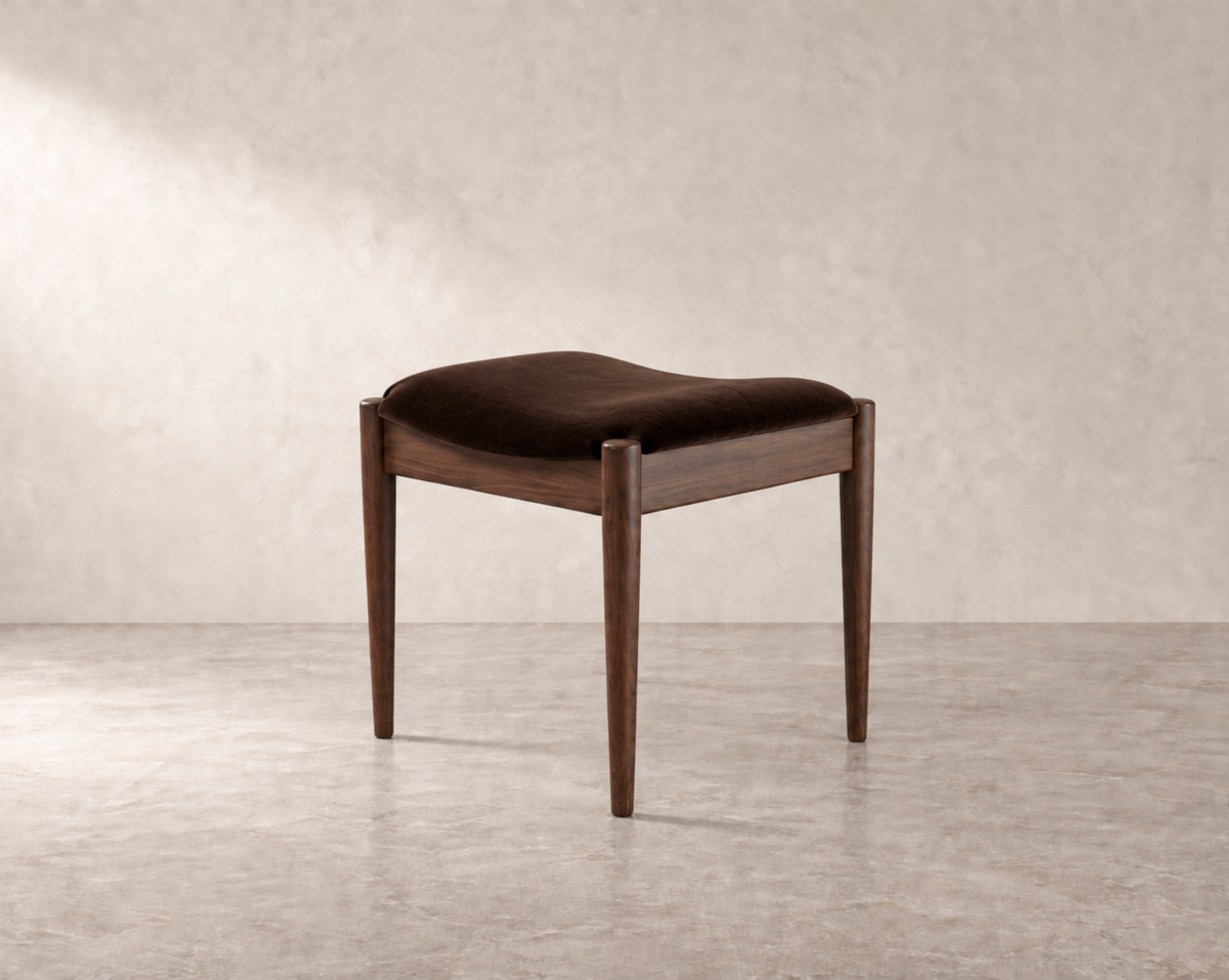 Wave Stool — Espresso Walnut Floor Sample | Ready to Ship