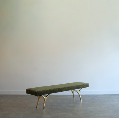 Crescent Bench Series 72 in Polished Brass