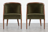 Harold Schwartz Lounge Chairs in Olive Velvet, C. 1950s
