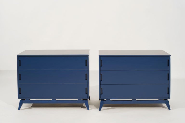 Royal Blue MCM Chests of Drawers, C. 1950s