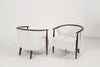 Pair of Exposed Walnut Framework Barrel Lounge Chairs, circa 1960s