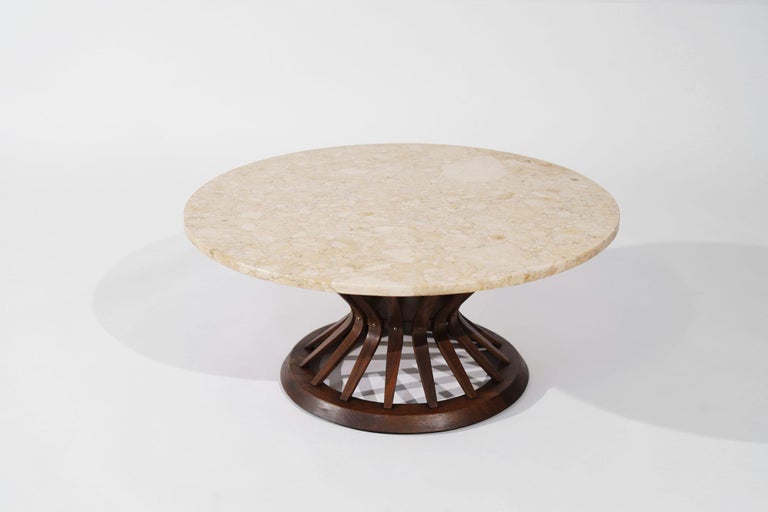 Sheaf of Wheat Travertine Top Coffee Table by Edward Wormley, C. 1950s