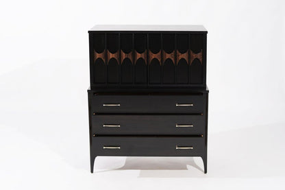 Kent Coffey Perspecta Collection Walnut and Rosewood Chest of Drawers, C. 1950s