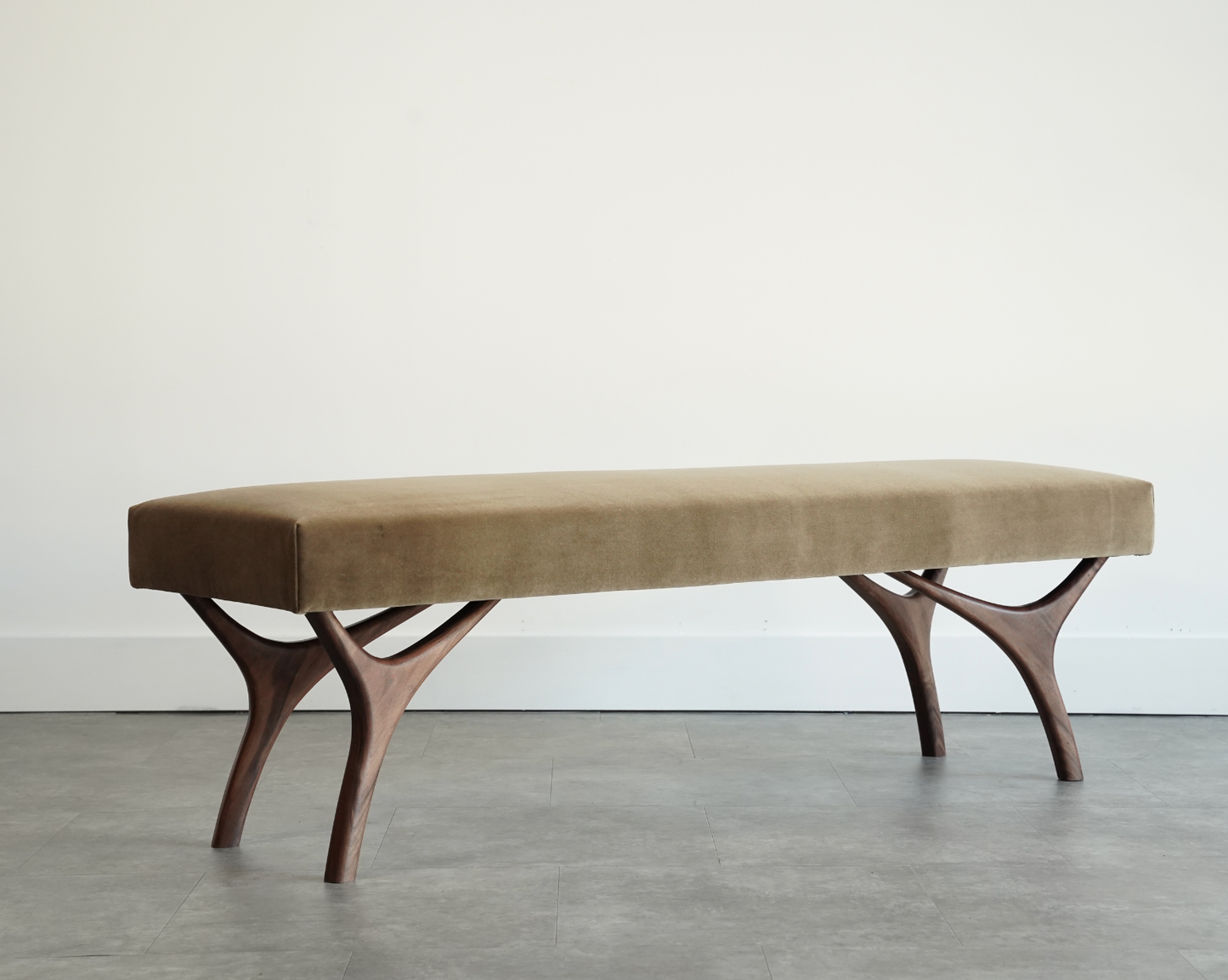 Crescent Bench Series 60 in Natural Walnut