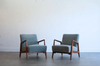 Walnut Lounge Chairs by Jens Risom, C. 1950s