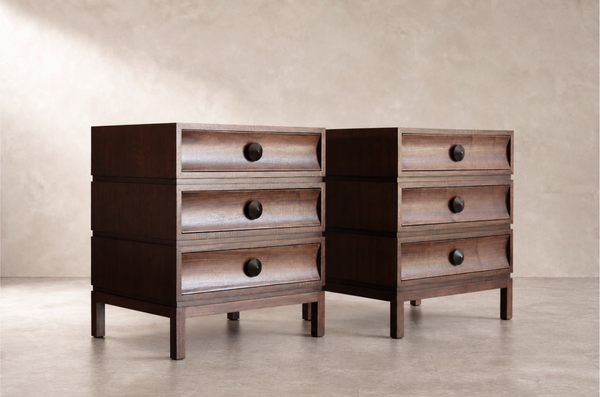 Stacked Nightstands — Dark Walnut Floor Samples | Ready to Ship
