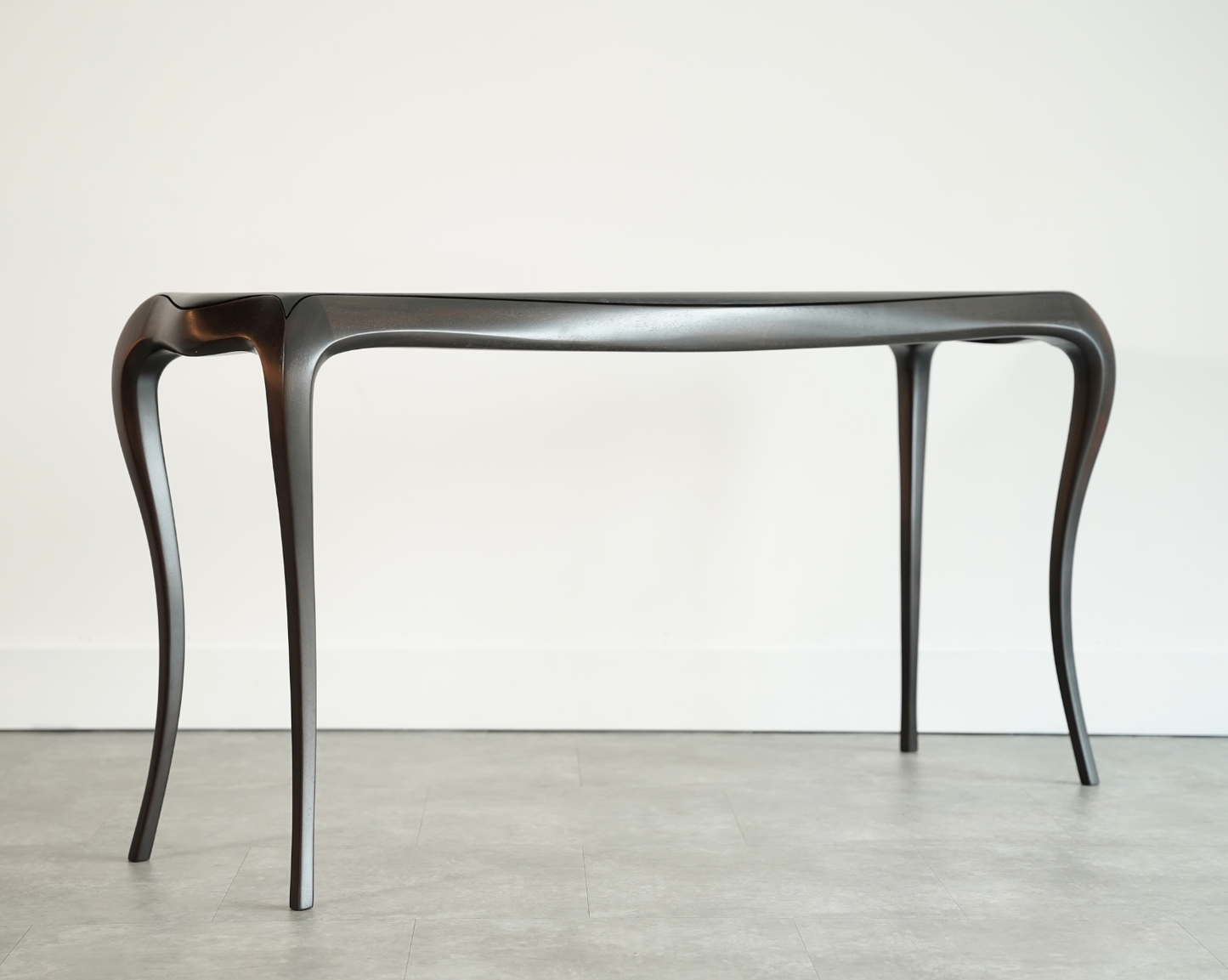 Sculpted Sapele Mahogany Console Table in Espresso, 1960s