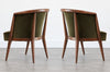 Harold Schwartz Lounge Chairs in Olive Velvet, C. 1950s