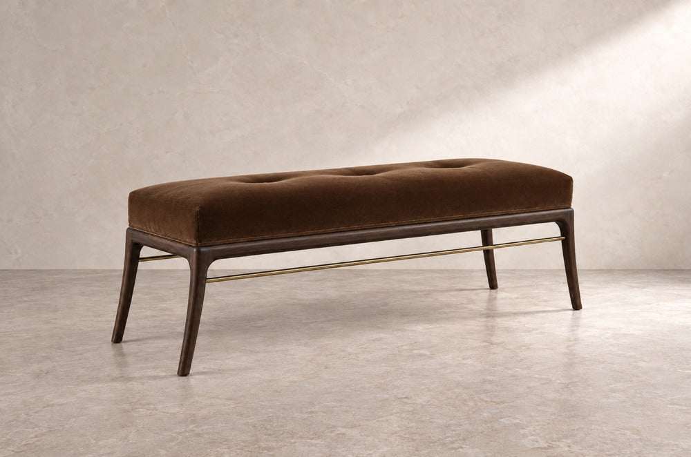 Sabre Leg Bench Series 60 in Dark Walnut