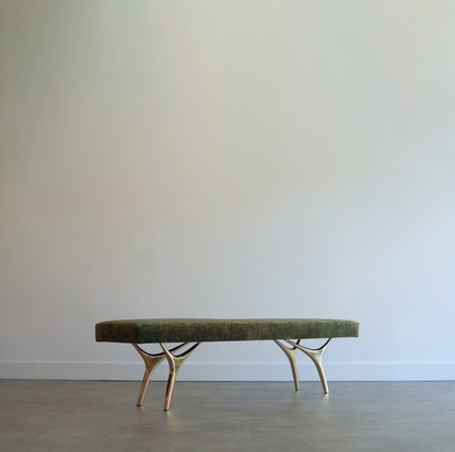 Crescent Bench Series 72 in Polished Brass