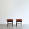 Set of Stools by Jens Risom in Cognac Leather, C. 1950s