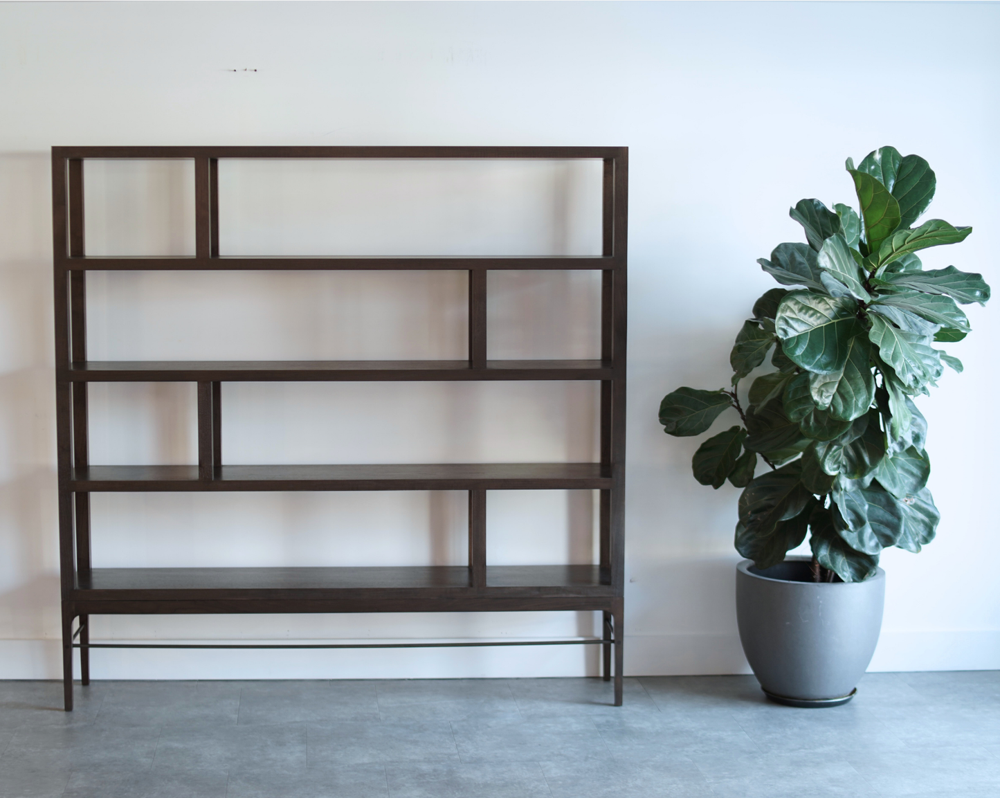 Linear Bookcase in Espresso Walnut