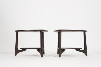 Refined Set of Sculpted Walnut End Tables, C. 1950s