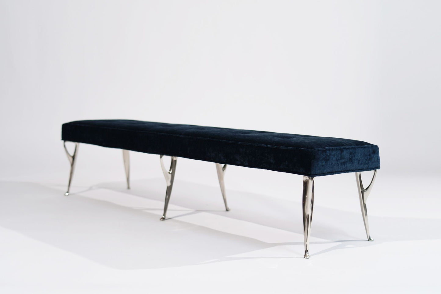 Mid Century Italian Bench in Chenille, C. 1950s