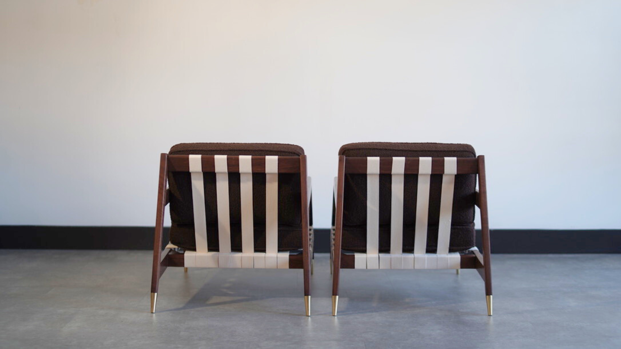 Walnut Lounge Chairs by Edmond J. Spence, C. 1950s