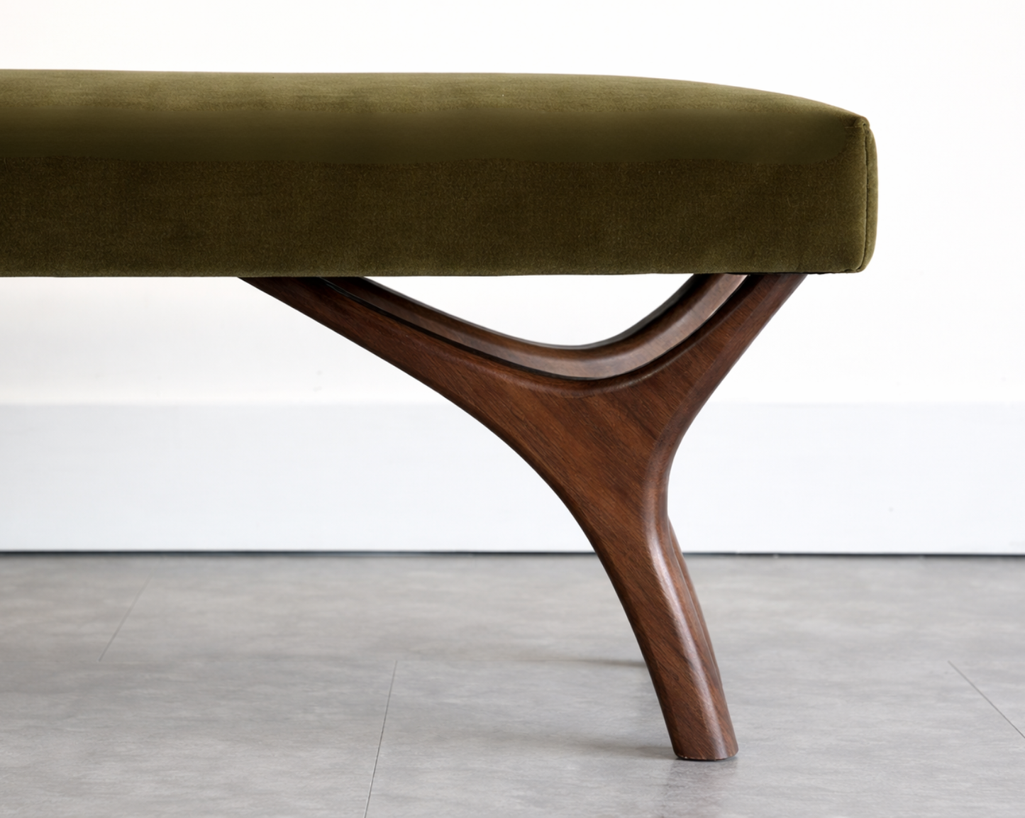 Crescent Bench Series 48 in Dark Walnut