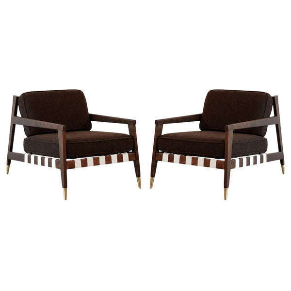 Walnut Lounge Chairs by Edmond J. Spence, C. 1950s